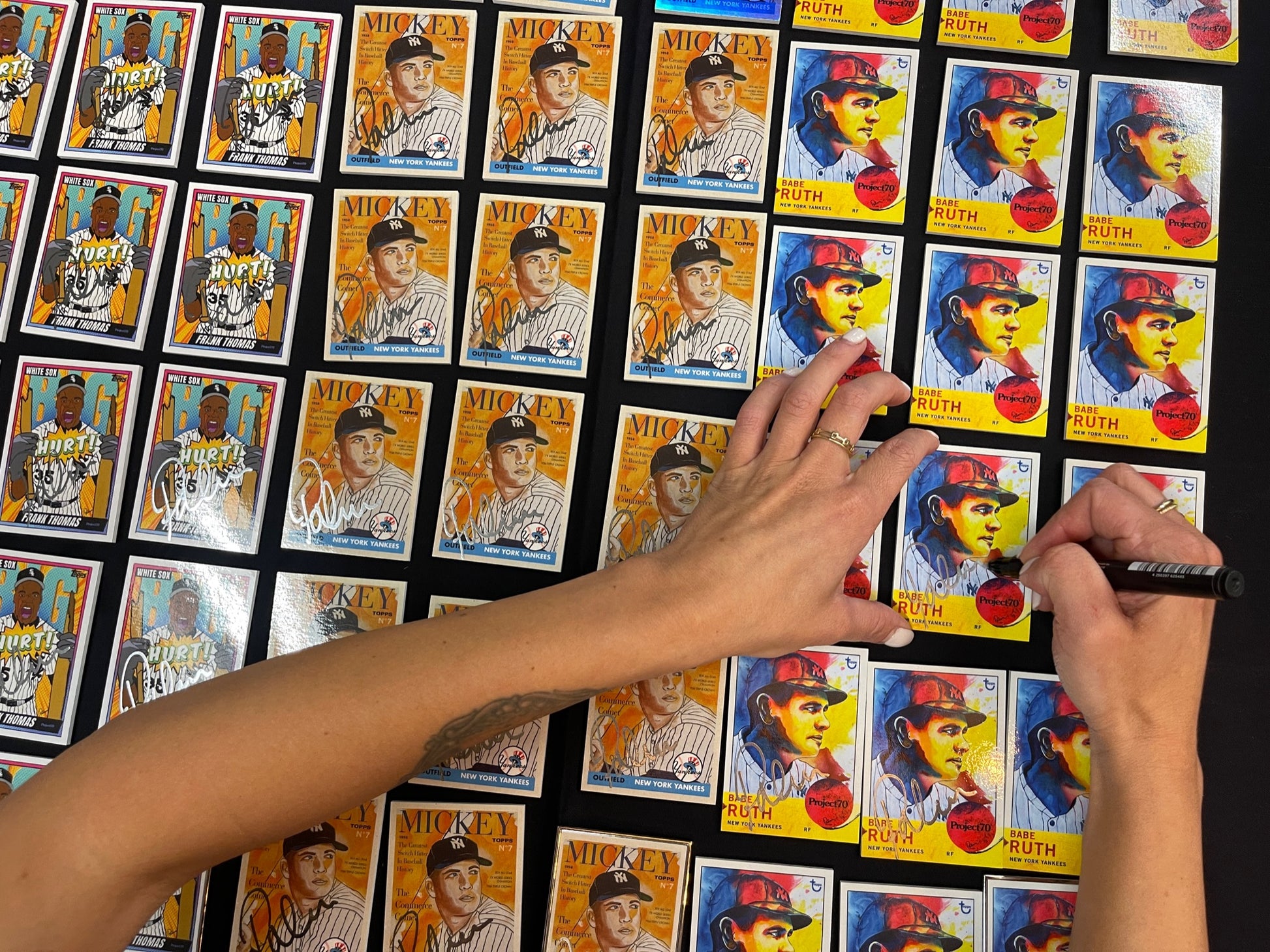 Babe Ruth Baseball Card - Autographed Brittney Palmer Art Babe Ruth Baseball Card - Autographed Brittney Palmer Art